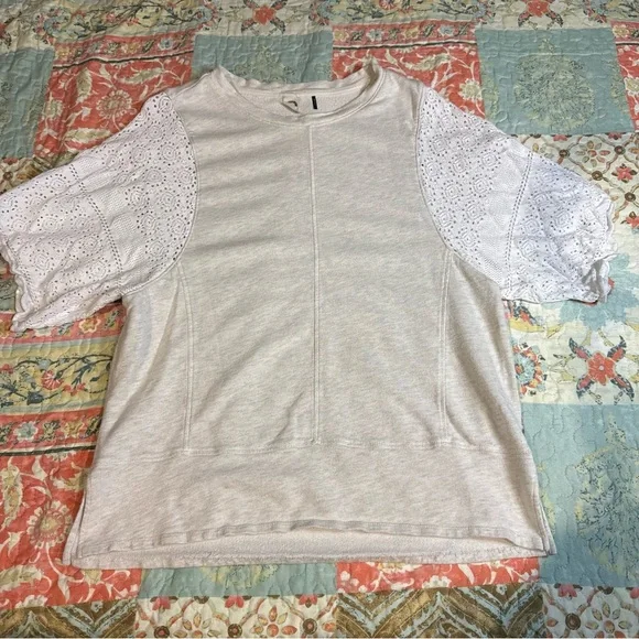 Anthropologie Akemi Kin Coro Dolman Crochet Knit Pullover Sweatshirt Large - Picture 7 of 13
